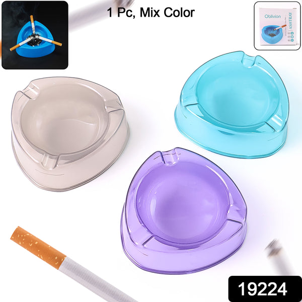 Oblivion Transparent Plastic Ashtray (Mix Color  1 Pc) - Trendex