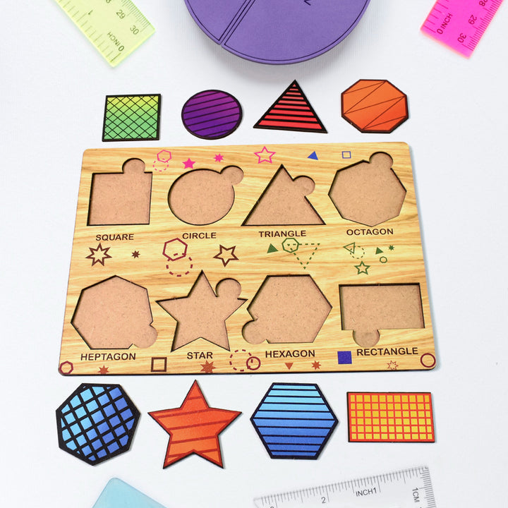 Wooden Triangles Puzzle Learning Educational Board (1 Set  2820 Cm) - Trendex