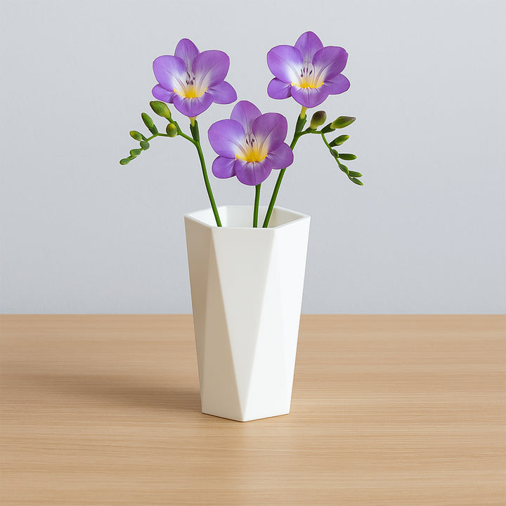 Modern Geometric Hexagon Plastic Flower Vase (1 Pc) - Trendex