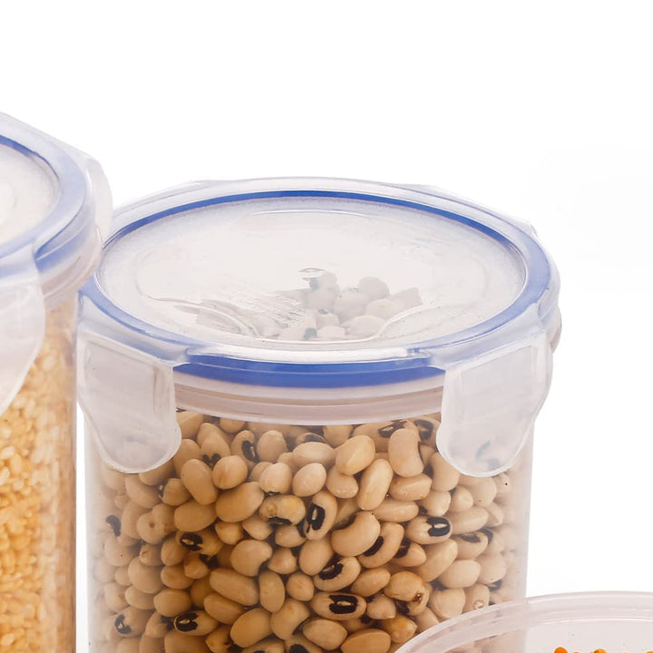 5828 Round Plastic Airtight Food Storage Containers With Leak Proof Locking Lid Storage Container Set Of 3( Approx Capacity 500ml1000ml1500ml Transparent) - 3 Pc Set - Trendex