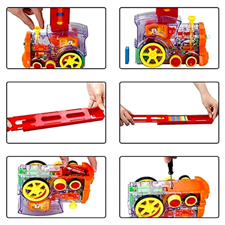 4887 Play Game Transparent Funny Train Engine With Blocks Set 60 Blocks Toy With Music And Lights Automatic Blocks Toy Train Set For Kids ( Batteries Not Included) - Trendex