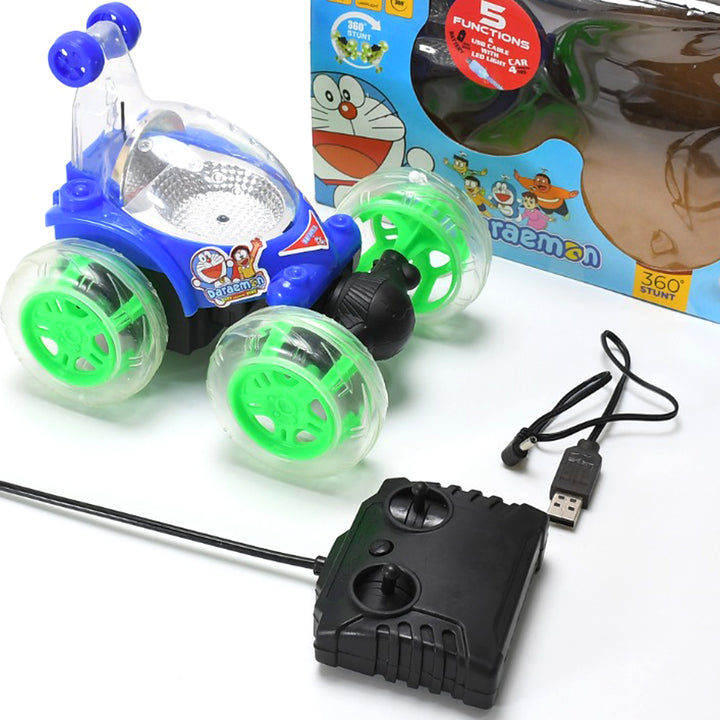 4482 Rechargeable 360 Degree Stunt Rolling Remote Control Car With Colourful 3d Lights And Music For Kids - Trendex