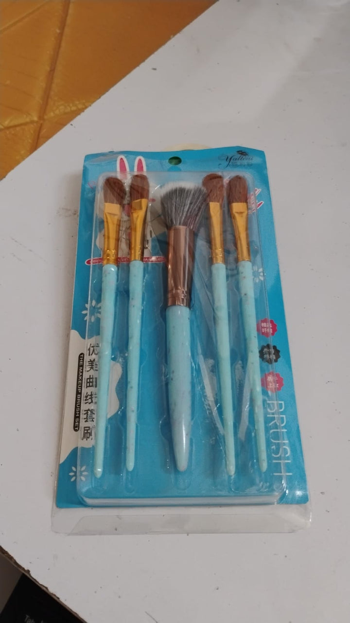 5pc Makeup Brush Tools Kit (5 Pcs Set  Mix Color) - Trendex