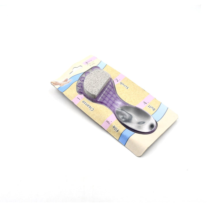 6993  4 In 1 Pedicure Tool For Rough  Dry Feet Dual-sided With Pumice Stone Soft Brush Steel Scrubber  Emery File Softens Hard Foot Corns  Calluses Cleanses  Smoothens Dull Feet - Trendex