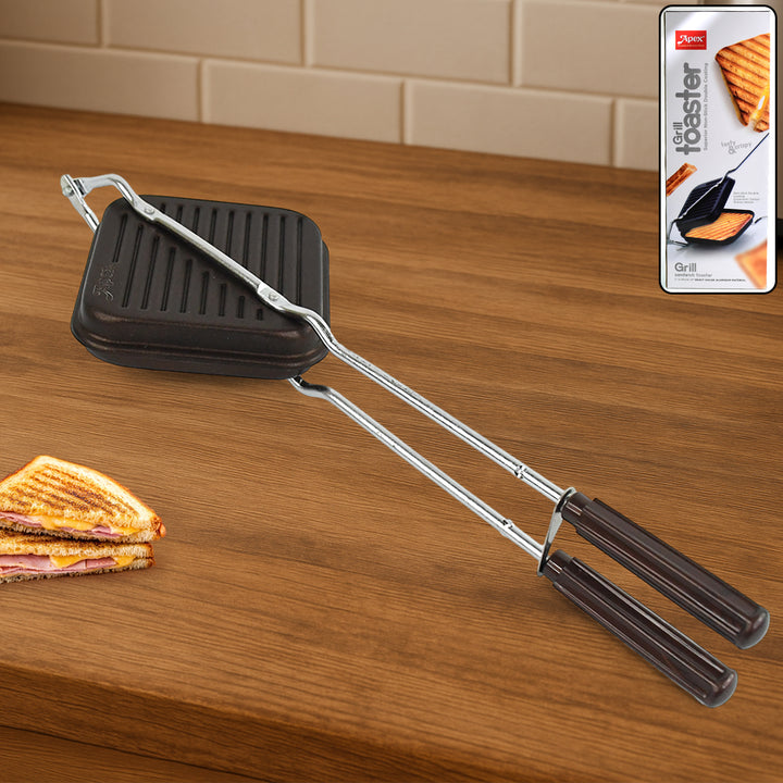Apex Heavy Gauge Aluminium Grill Sandwich Toaster - Trendex