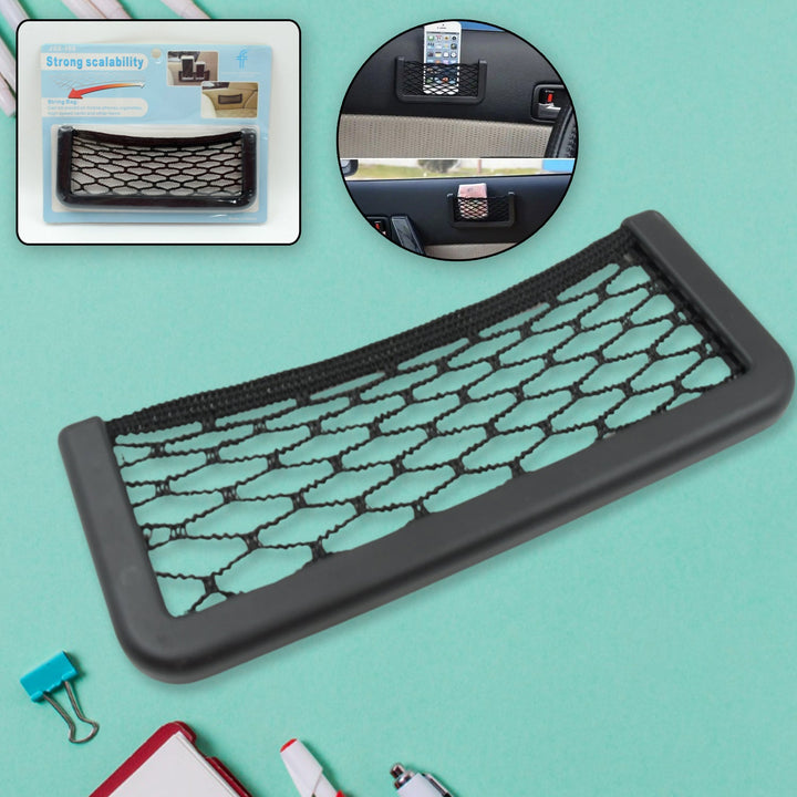 Car Storage Organize Car String Bag Car Seat Side Storage Net Bag Mesh Pocket Organizer Stick-on For Purse Bag Phone - Trendex