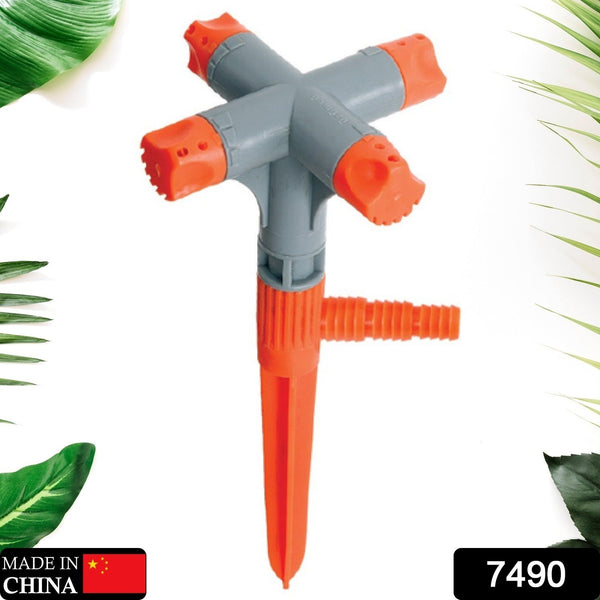 7490 Garden Sprinkler 360  Rotating Adjustable Round 3 Arm Lawn Water Sprinkler For Watering Garden Plantspipe Hose Irrigation Yard Water Sprayer - Trendex