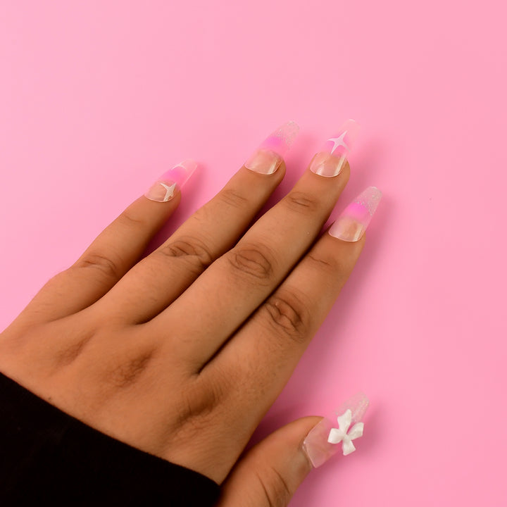 Reusable Press-on Artificial Nails With Adhesive Stickers (12 Pc) - Trendex