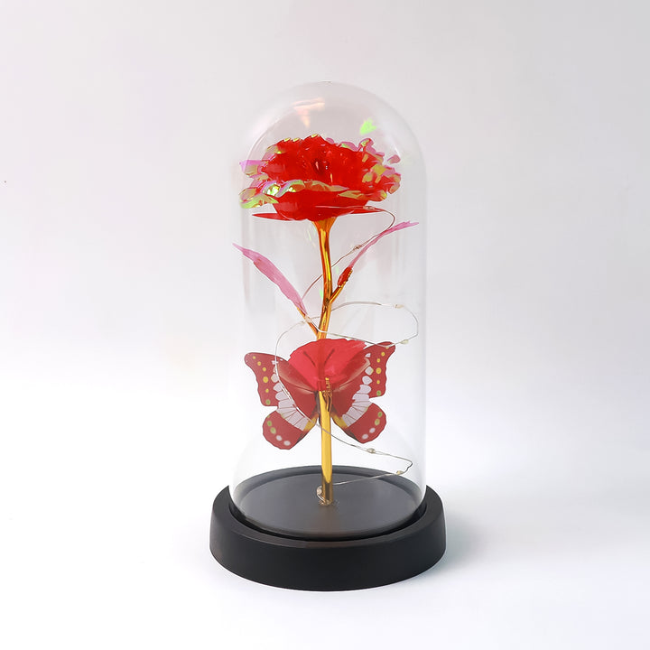 Elegant Led Eternal Rose In Plastic Dome (1 Pc  Battery Not Included) - Trendex