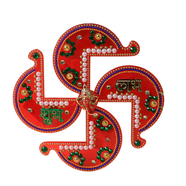 Acrylic Swastik Shubh Labh Wall Hanging  (1 Pc) - Trendex
