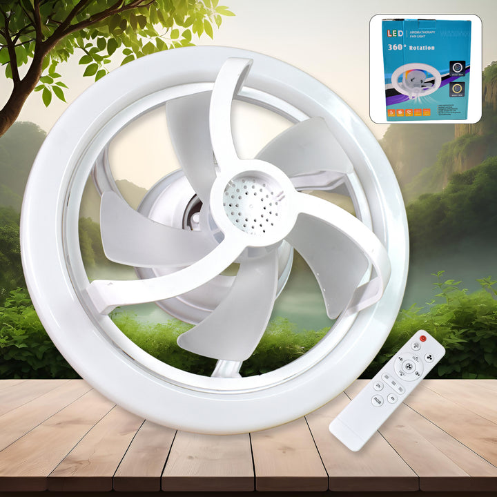 360 Rotation Ceiling Fan Light Smart Fan With Remote Control (1 Pc) - Trendex