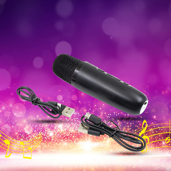 Wireless Bluetooth Speaker 5w High Bass With Wireless Mic  Microphone Led Torch Solar Charging Support Usb  Adjustable Strap (1 Set) - Trendex