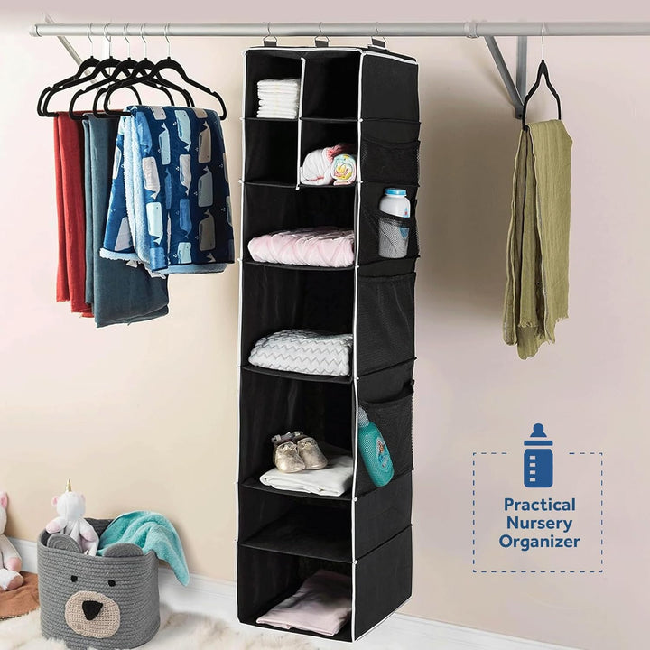 9 Shelf Hanging Closet Organizer With 5 Drawer Organizers - Trendex