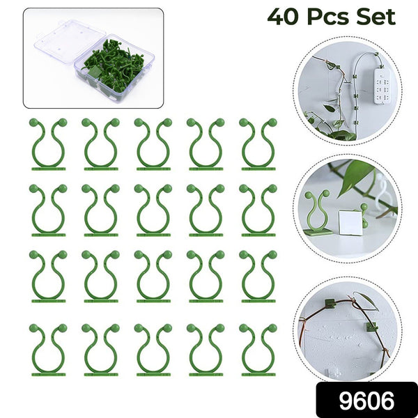 Plant Climbing Wall Fixture Clip Self-adhesive Hook (40 Pcs Set  With Plastic Box) - Trendex