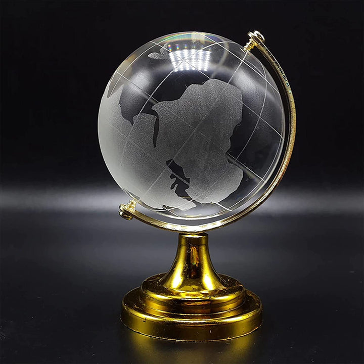 Crystal Globe  World Map 50 Mm With Golden Stand (1 Pc) - Trendex