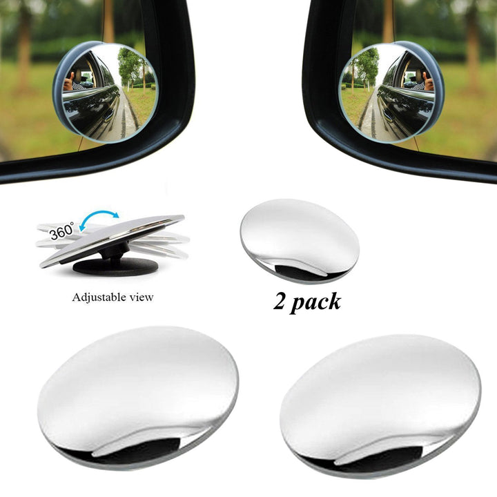 1512 Blind Spot Round Wide Angle Adjustable Convex Rear View Mirror - Pack Of 2 - Trendex