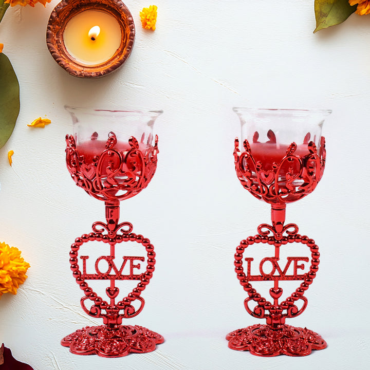 Tea Lights Holder Candle Stand (2 Pc Set) - Trendex