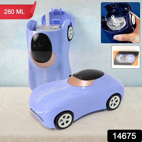 Car Shape Water Bottle With Built-in Straw 280ml (1 Pc) - Trendex