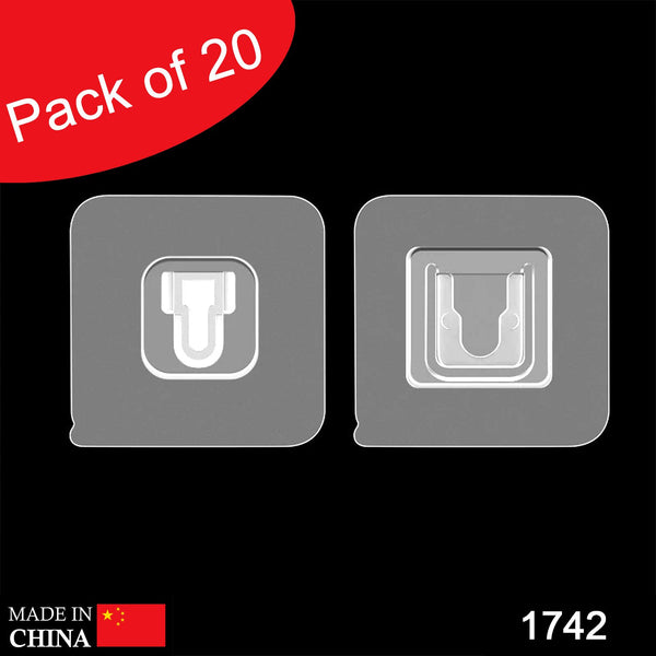 1742 Magic Adhesive Plastic Wall Hooks Heavy Duty Hooks (Pack Of 20) - Trendex