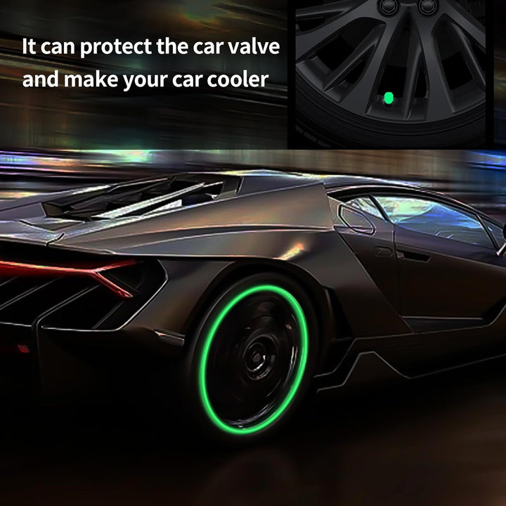 Tyre Valve Caps Luminous Glow Car Tire Valve Cap Covers Vaal Cap (100 Pcs Set) - Trendex
