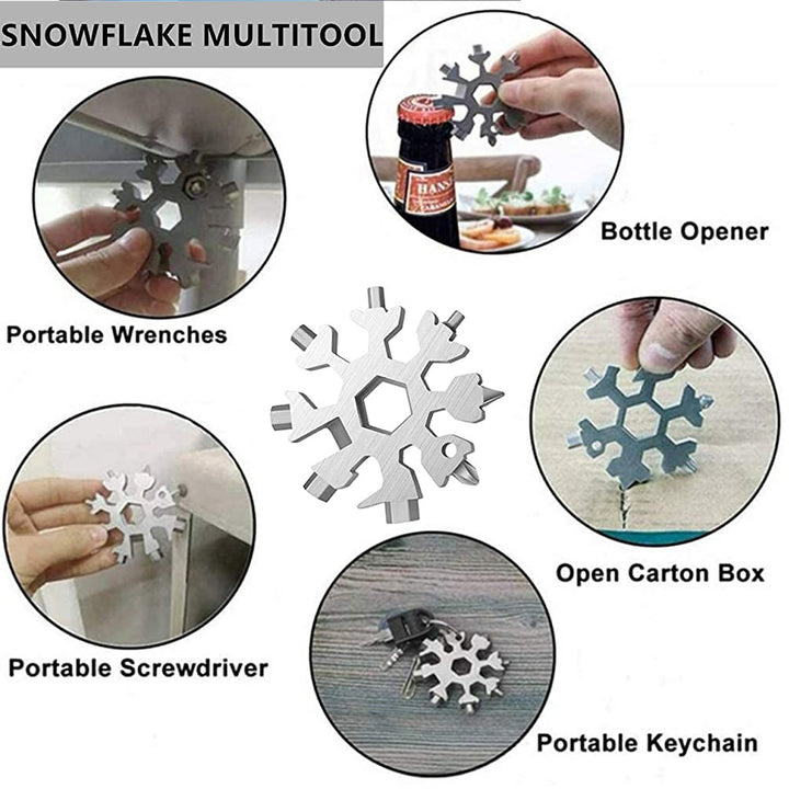 1787 Snowflake Multi-tool Stainless Steel Snowflake Bottle Opener - Trendex