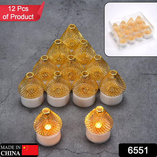 6551 12pcs Flameless And Smokeless Decorative Candles Acrylic Led Tea Light Candle For Gifting House Light For Balcony Room Birthday Christmas Festival Events Decor Candles (12 Pieces) - Trendex