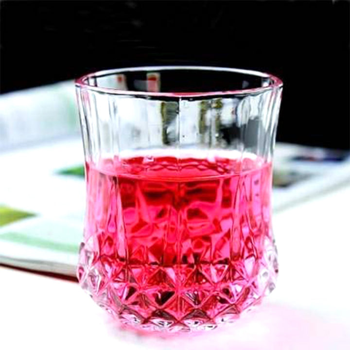 2341 Heavy Unbreakable Stylish Look Fully Transparent Glasses Set 250ml (6pcs) - Trendex