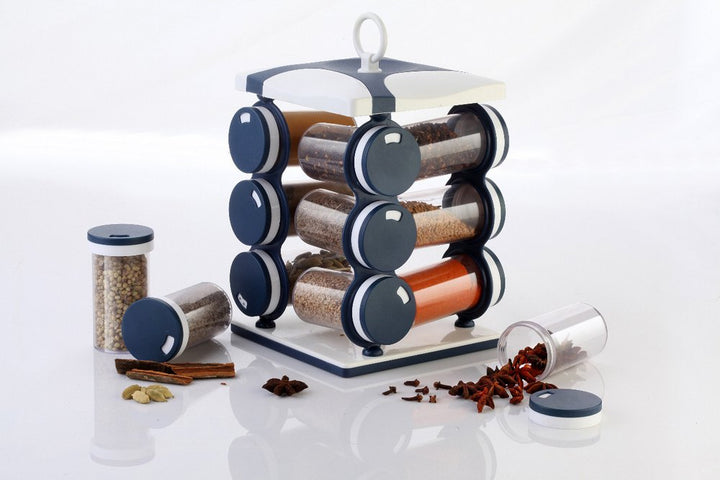 2036 Spice Jar Set - Food Grade Plastic 12pcs Spice Jar (Brown Box) - Trendex