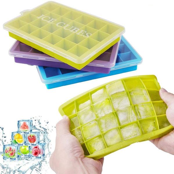 1144  Silicone Ice Cube Trays 24 Cavity Per Ice Tray Multicolour - Trendex