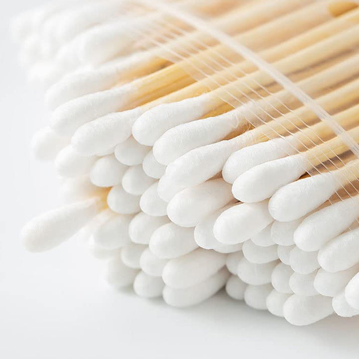 6016 Cotton Swabs Bamboo With Wooden Handles For Makeup Clean Care Ear Cleaning Wound Care Cosmetic Tool Double Head Biodegradable Eco Friendly (Pack Of 20) - Trendex
