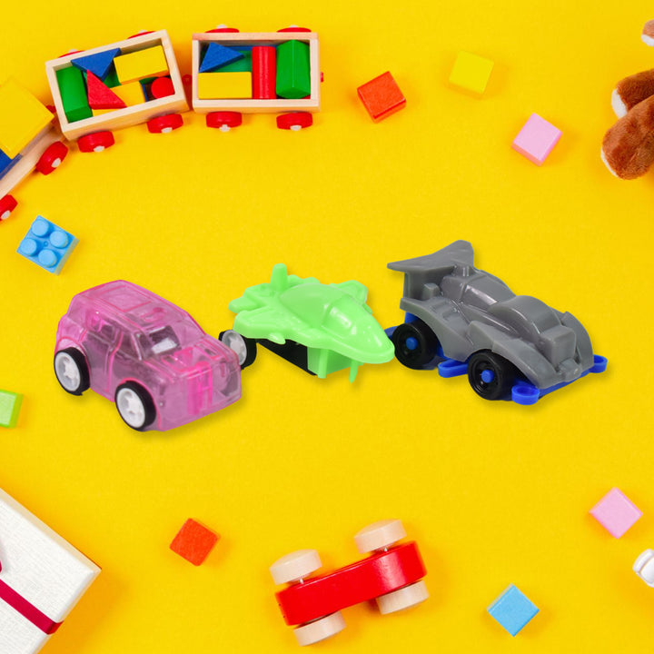 Mini Pull Back Car  Aeroplane Plastic Pull Back Car Cartoon Toys (12 Pcs Set) - Trendex