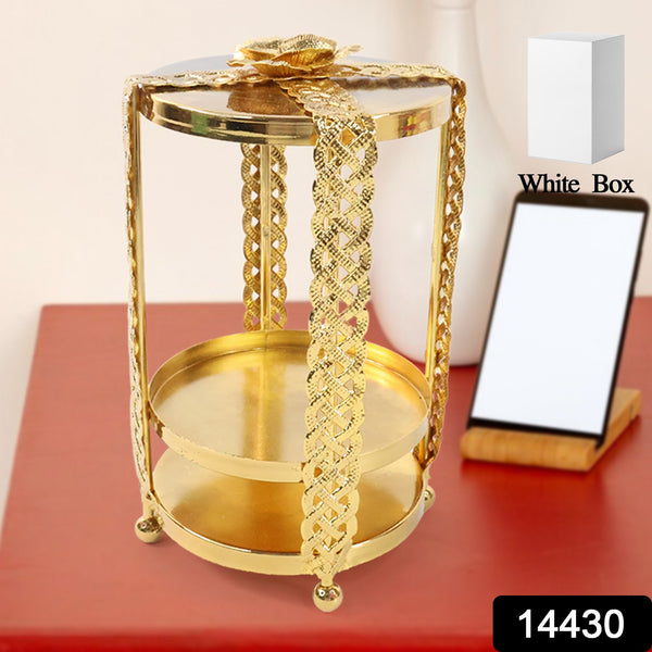 Multipurpose Golden Metal Candle Stand Showpiece (1 Pc) - Trendex