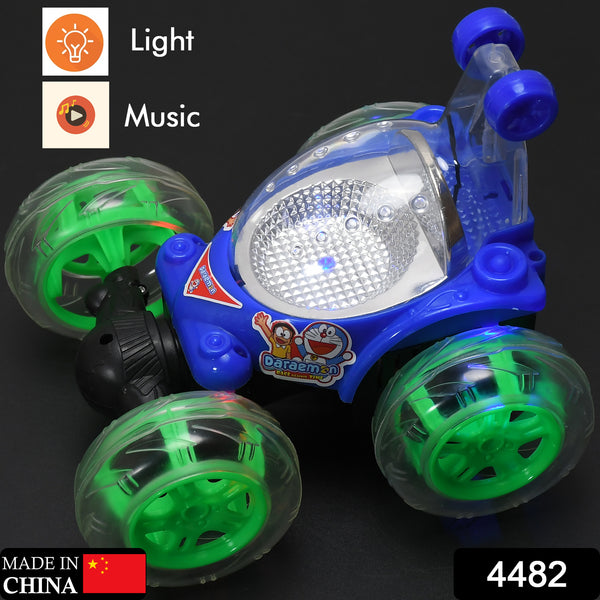 4482 Rechargeable 360 Degree Stunt Rolling Remote Control Car With Colourful 3d Lights And Music For Kids - Trendex