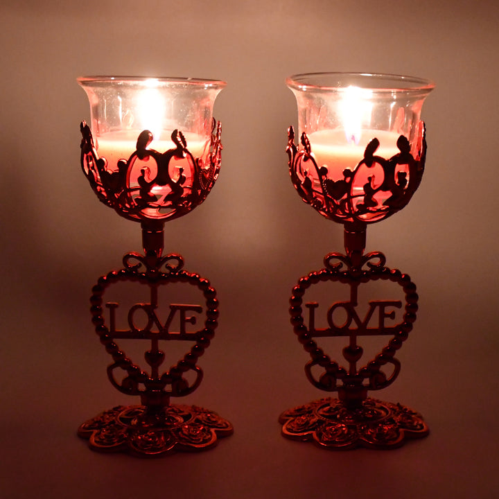 Tea Lights Holder Candle Stand (2 Pc Set) - Trendex
