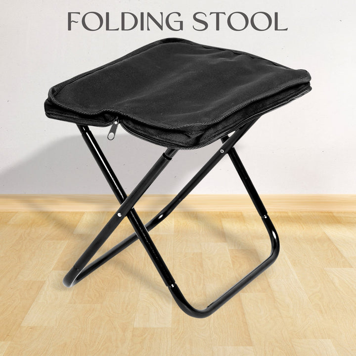 Folding Camping Stool Collapsible Camp Stool Portable Seat Travel Little Stools (1 Pc) - Trendex