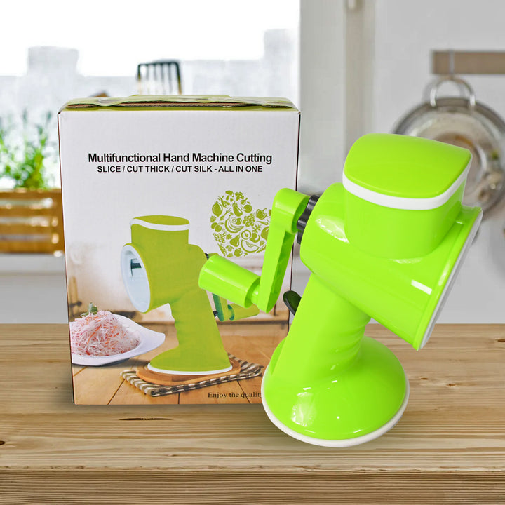 8247 6 In 1 Multi Functional Vegetable Cutter  Slicer Hand Machine Cutting Slice Cut Thick Cut Silk All In One Vegetable Chopper Cutter  Slicing Cutter Barrel - Vegetable Grater With 6 Removable Blades - Trendex