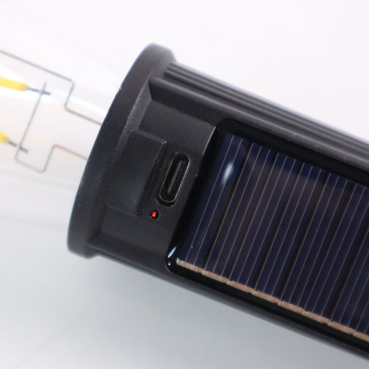 Solar  Usb Rechargeable Led Hanging Camping Bulb Lantern Light (1 Pc) - Trendex