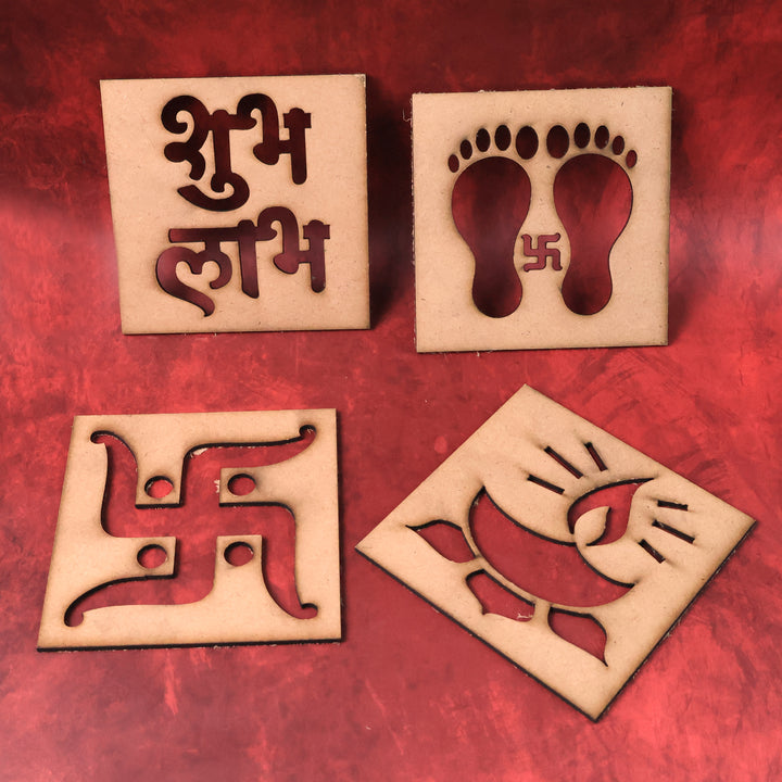 Wooden Decorative Cutouts (Mix Design  4 Pc) - Trendex