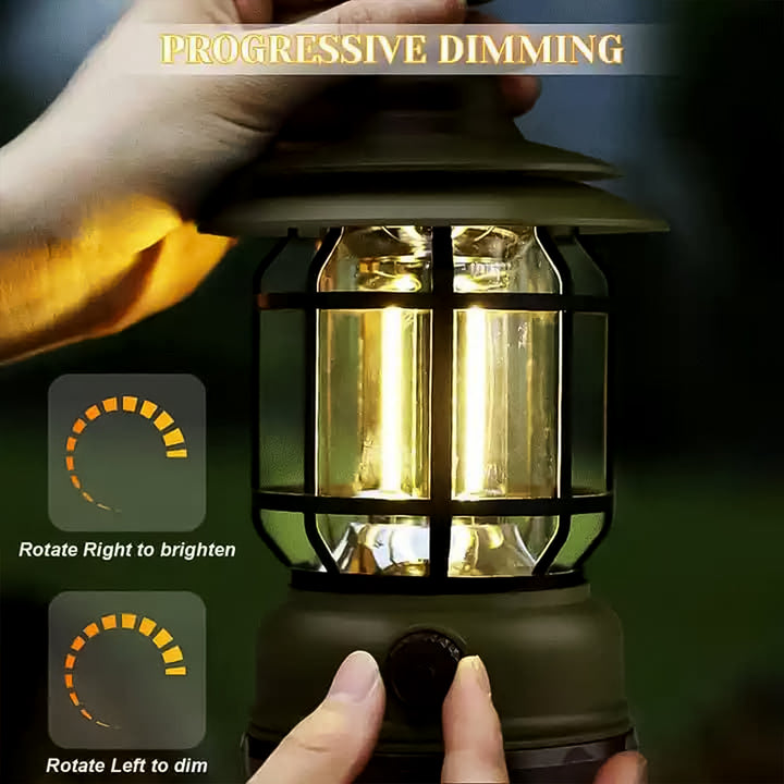 Led Camping Light Retro Style Lighting Battery Type-c Rechargeable (1 Pc) - Trendex