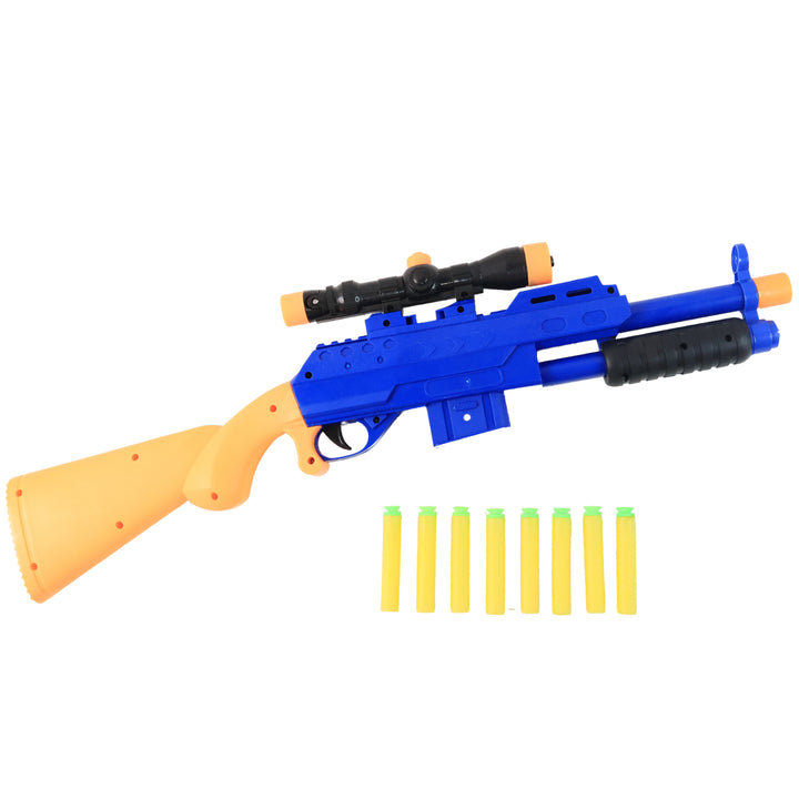 Shot Air Gun Toy With Scope And 8 Soft Foam Bullets Set - Trendex