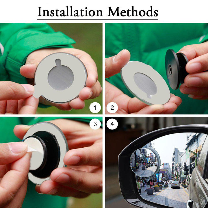 1512 Blind Spot Round Wide Angle Adjustable Convex Rear View Mirror - Pack Of 2 - Trendex