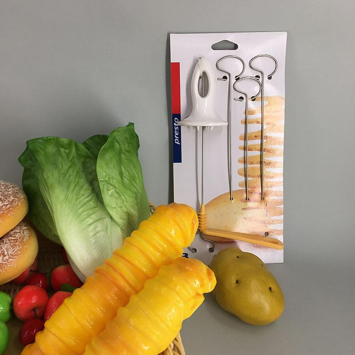 1 Set Potato Spiral Cutter Potato Twister (4 Spits) - Trendex