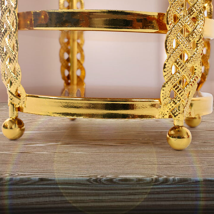 Multipurpose Golden Metal Candle Stand Showpiece (1 Pc) - Trendex
