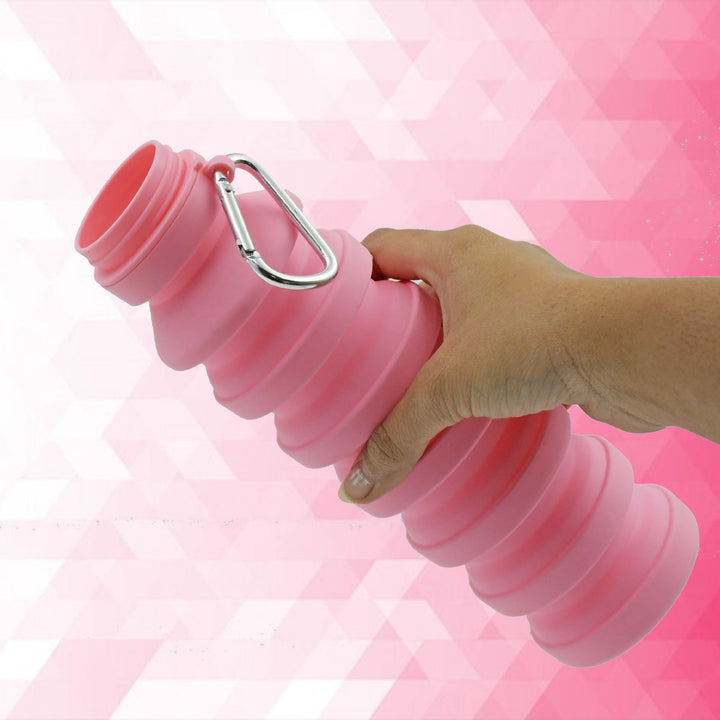 Foldable Water Bottle Silicone Leak Proof Portable Sports Travel Water Bottle For Outdoor Gym Hiking (1 Pc  24 Cm Foldable) - Trendex