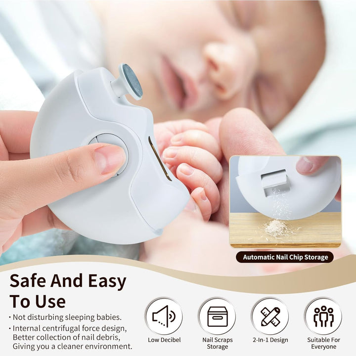 2-in-1 Electric Nail Clippers Nail File With Light (1 Pc) - Trendex