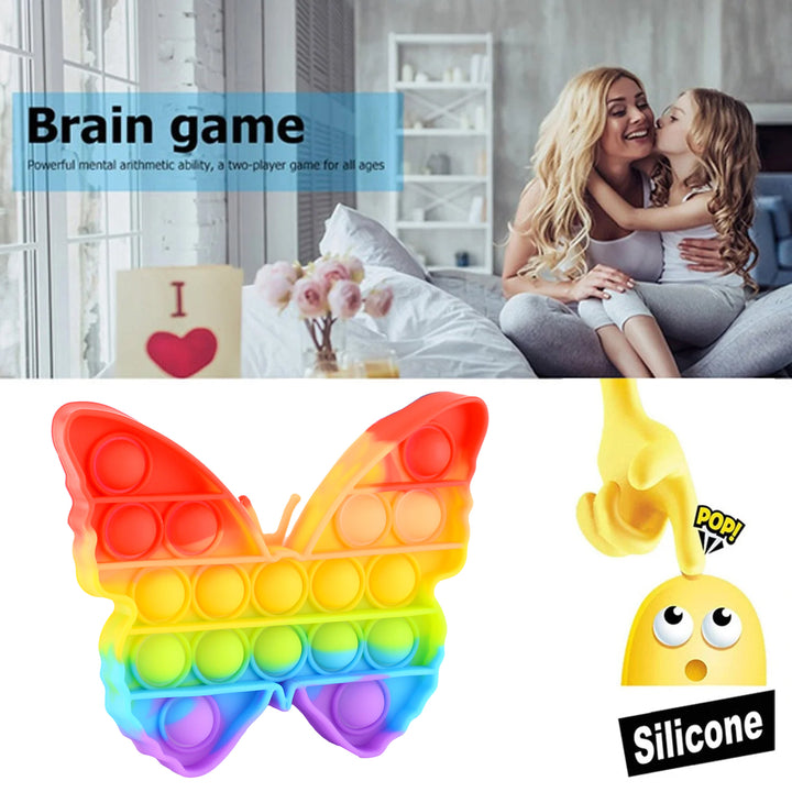 17638 Pop Fidget Toy Push Pop Bubble Fidget Sensory Toy For Kids And Adults Fidget Popper Stress Reliever Sensory Fidget Poppers (Butterfly  Car Shape  1 Pc) - Trendex