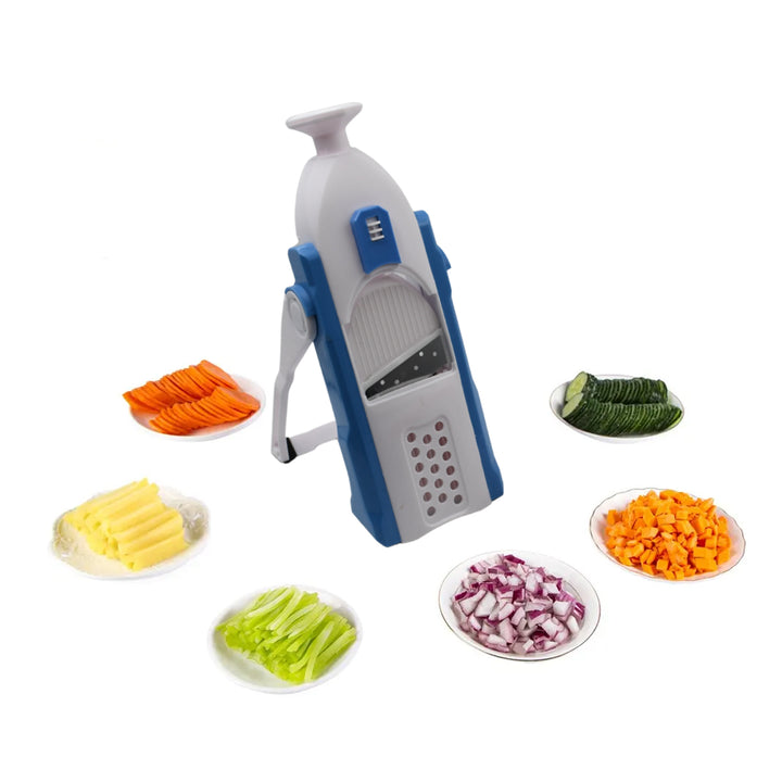 2904  Multi-function Time Saving Vegetable Slicer Cutter + Julienne 5-in-1 Food Vegetable Potato Chopper Garlic Grinder - Trendex