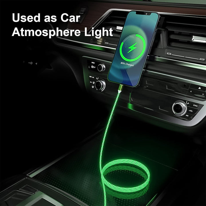 3 In 1 Charging Cable Light Up Fast Charger Multi Charging Cable (1 Pc) - Trendex