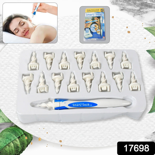 17698 Ear Wax Removal Ear Cleaner Earwax Remover Spiral Soft Silicone Safe Upgraded Smart Earwax Removal Tool Swab Kit With 16 Replacement Tips For Adults  Kids - Trendex