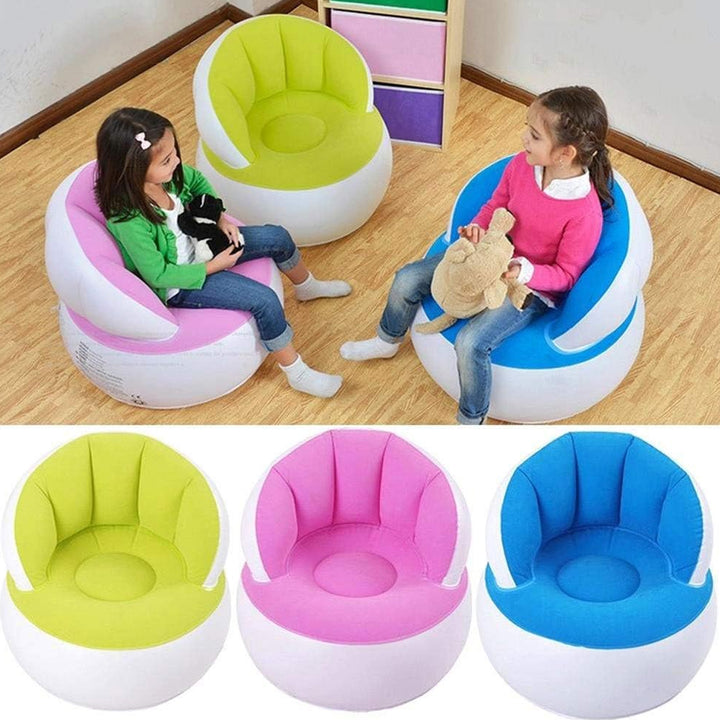 Kids Inflatable Sofa Chair With Backrest  Foot Air Pump With Hose (1 Set  85x74 Cm Approx) - Trendex
